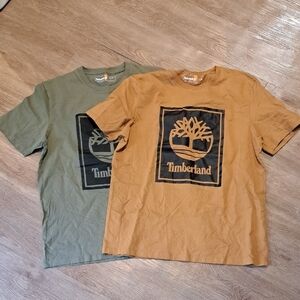 Timberland T-Shirts in Olive and Mustard